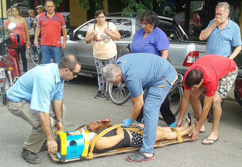 Ciclista lesionada