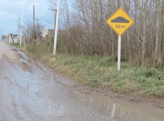 Tierra, pasto, basura y agua sucia invaden la avenida Pueyrredón 