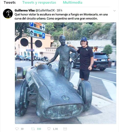 La emoción de Vilas por Fangio en Mónaco