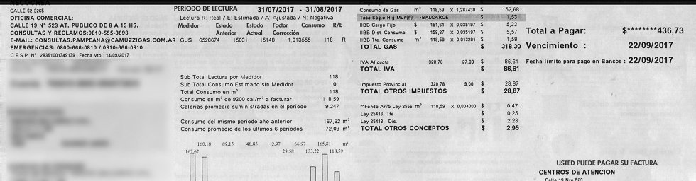 ¡Sorpresa! Las nuevas facturas de gas llegan  con un nuevo ítem por Seguridad e Higiene