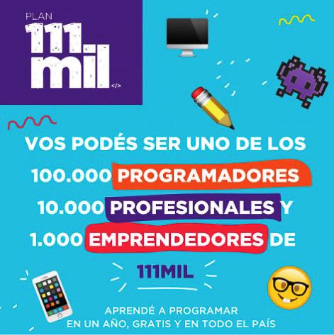 Llega a Balcarce el plan "111 mil", para  la formación de jóvenes programadores