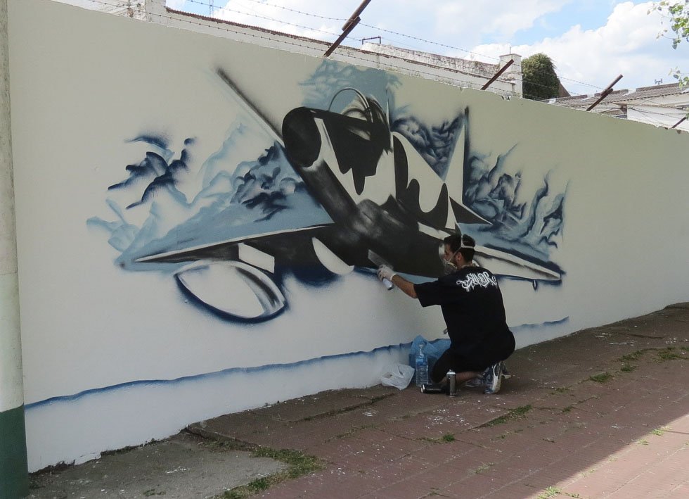 Gigantesco mural sobre la gesta de Malvinas
