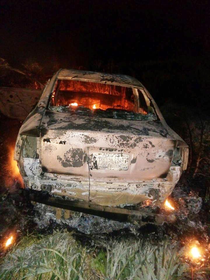 Le robaron el automóvil y se lo prendieron fuego