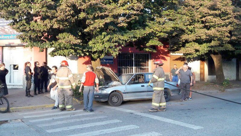 Principio de incendio causó daños en un auto
