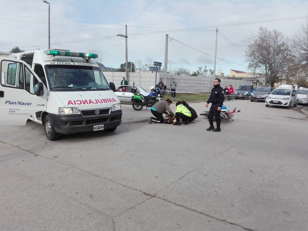 Mujer herida en un choque