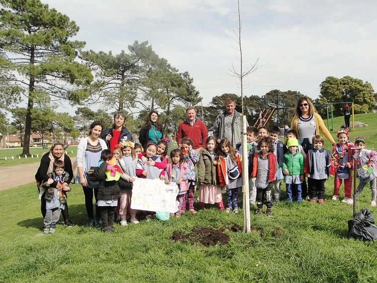 Con el objetivo de crear conciencia ecológica  se plantaron árboles en el cerro "El Triunfo"