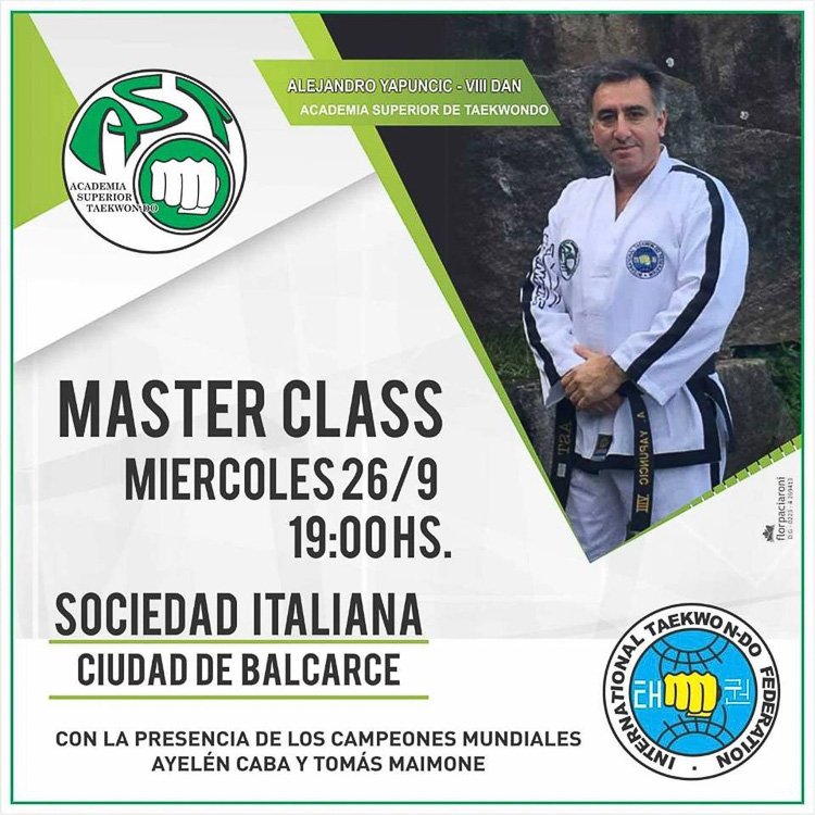 Master Class de Taekwondo en la Sociedad Italiana 