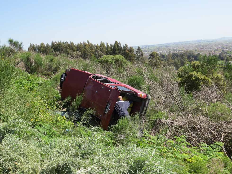 Volcó en "El Mirador"