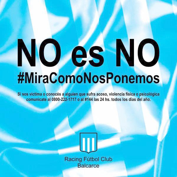 Racing se suma al  "Mirá cómo nos ponemos"