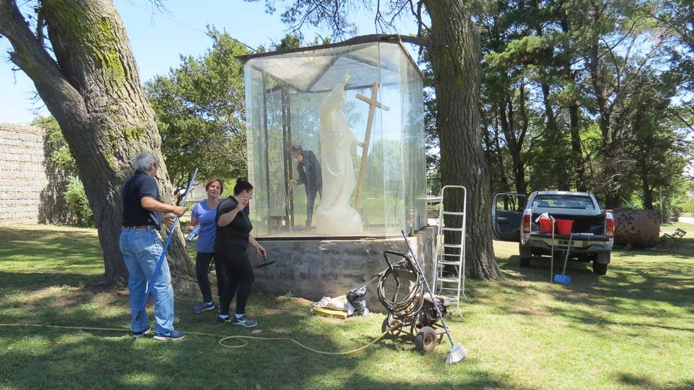 Se realizaron tareas de puesta en valor del  Cristo Redentor emplazado en el Cerro