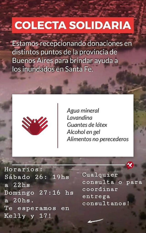 Cruzada solidaria en ayuda a los  damnificados  por inundaciones 