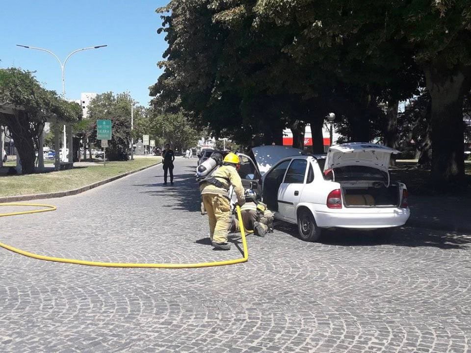 Fuego en un automóvil