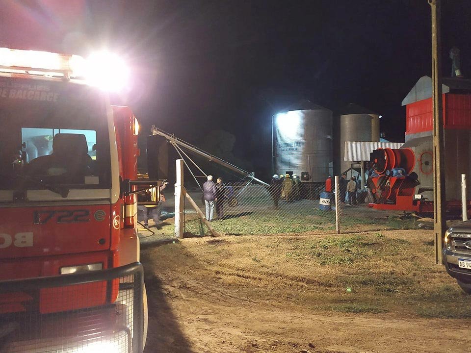 Fuego en un silo