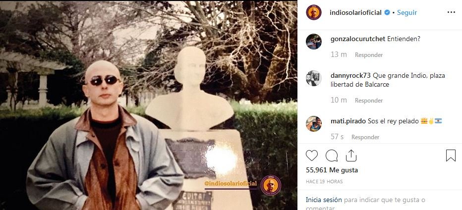 El Indio Solari publicó una foto en Balcarce para celebrar la asunción de Alberto Fernández 