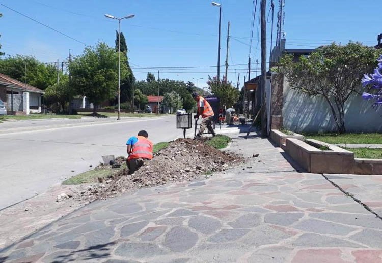 Se realizan tareas para la instalación de fibra óptica 