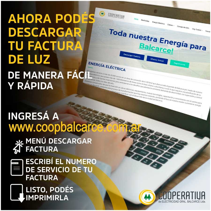 Ahora podés descargar tu boleta de luz