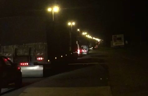 La avenida San Martín, colapsada