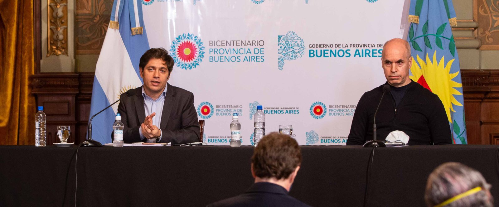 Kicillof y Larreta brindaron una conferencia de prensa tras una reunión de la mesa técnica del AMBA