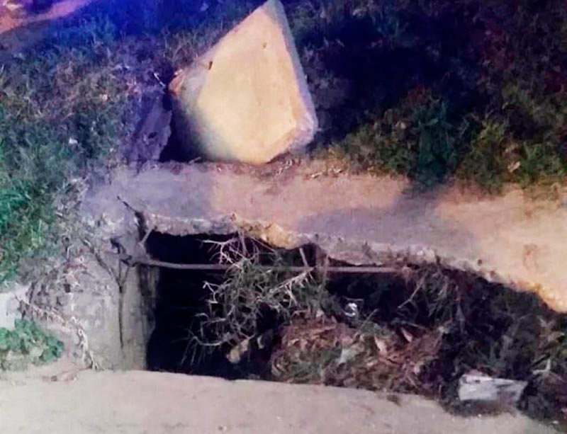 Una boca de tormenta rota puso en riesgo la vida de una madre y su bebé