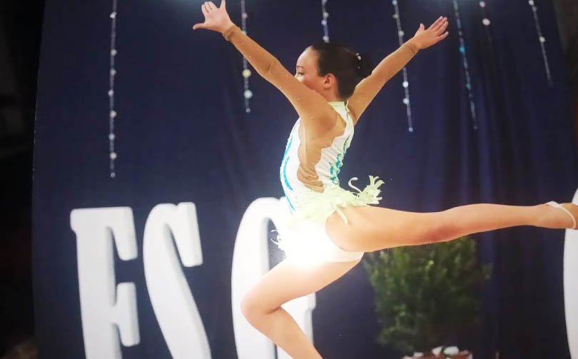 Clara Paciaroni compitió en un nacional de Gimnasia Rítmica