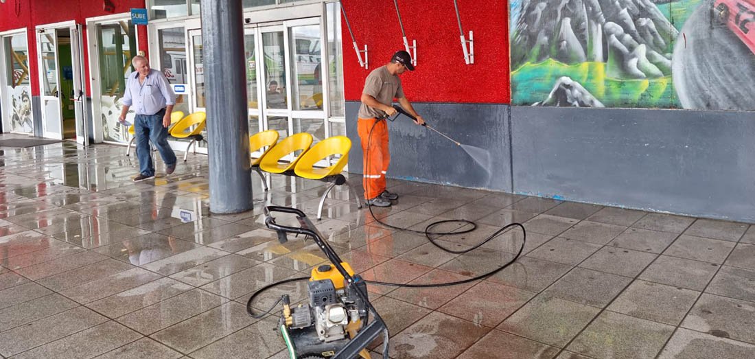 Se realizaron tareas de mantenimiento en la terminal de ómnibus