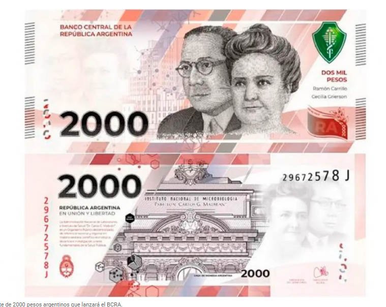 El BCRA puso en circulación el billete de $ 2.000