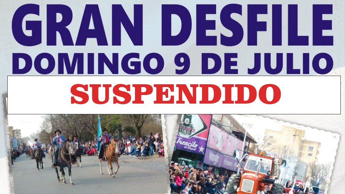 Suspendido el Desfile Patrio del 9 de julio debido a las condiciones climáticas adversas y el estado de los caminos rurales