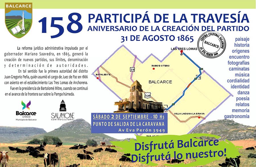 Se celebrará el 158° aniversario del partido de Balcarce con un viaje único por nuestros orígenes