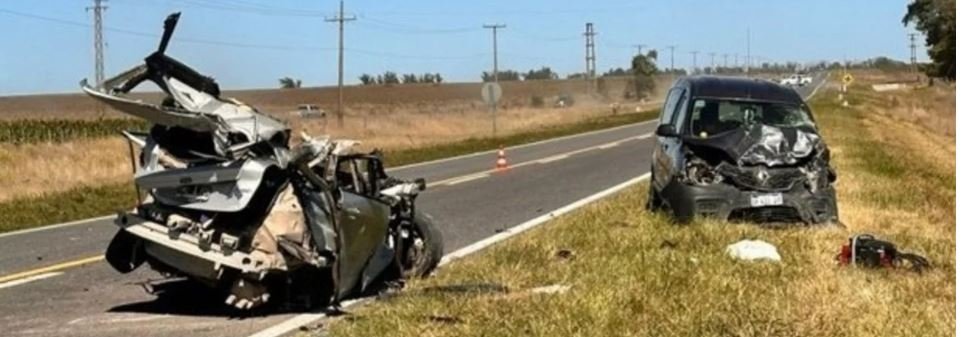 Un impactante choque frontal en Tres Arroyos dejó dos víctimas fatales