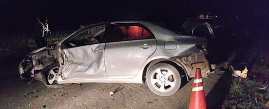 Accidente en Ruta 55 entre un auto y un camión
